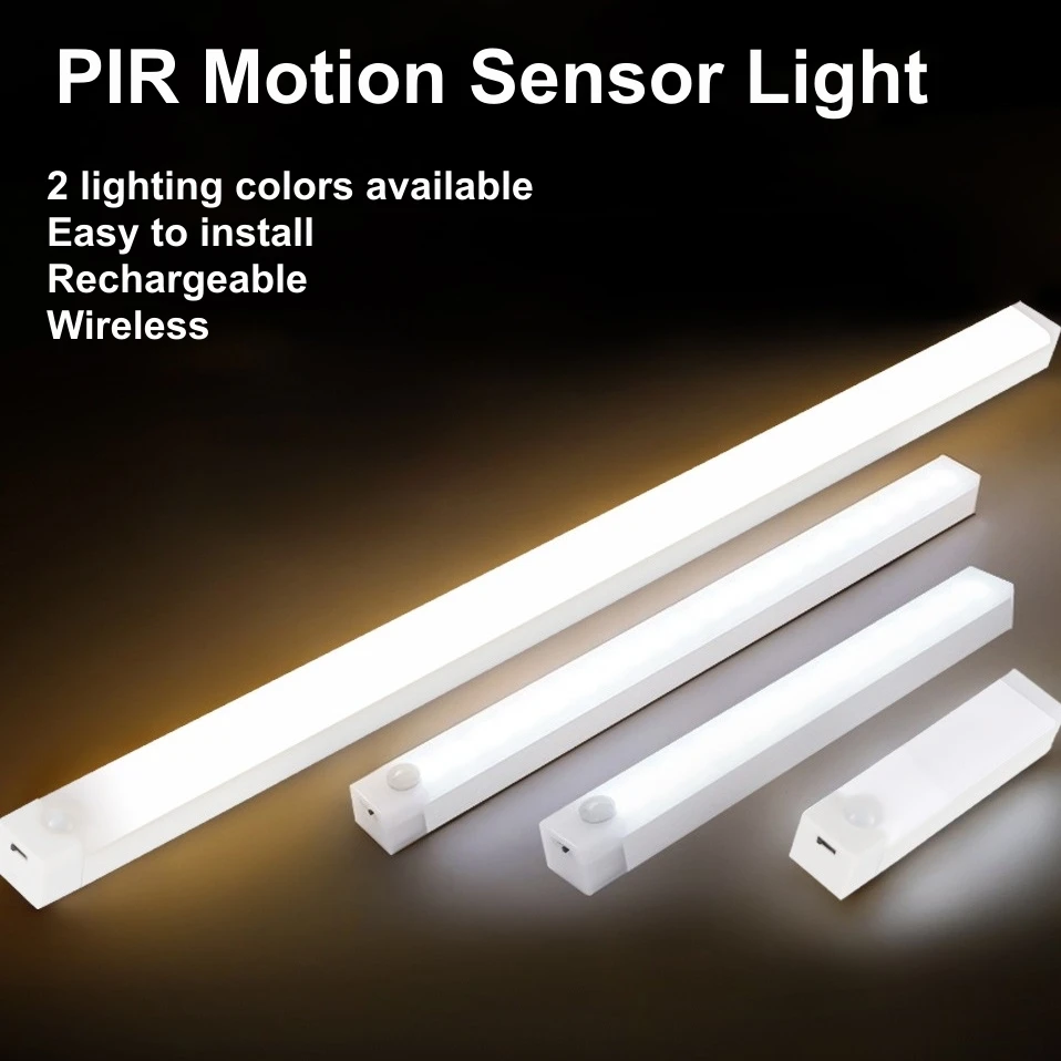 Wireless USB Rechargeable Motion Sensor LED Bar Light Induction Night Light Portable Cordless Magnetic Cabinet Lamp for Kitchen - Image 20