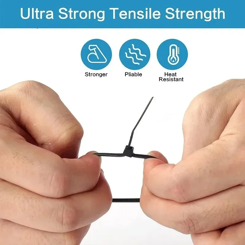 1000/100Pcs Nylon Cable Ties Self-locking Cord Ties Straps Adjustable Cables Fastening Loop Home Office Wire Zip Ties Wholesale - Image 22