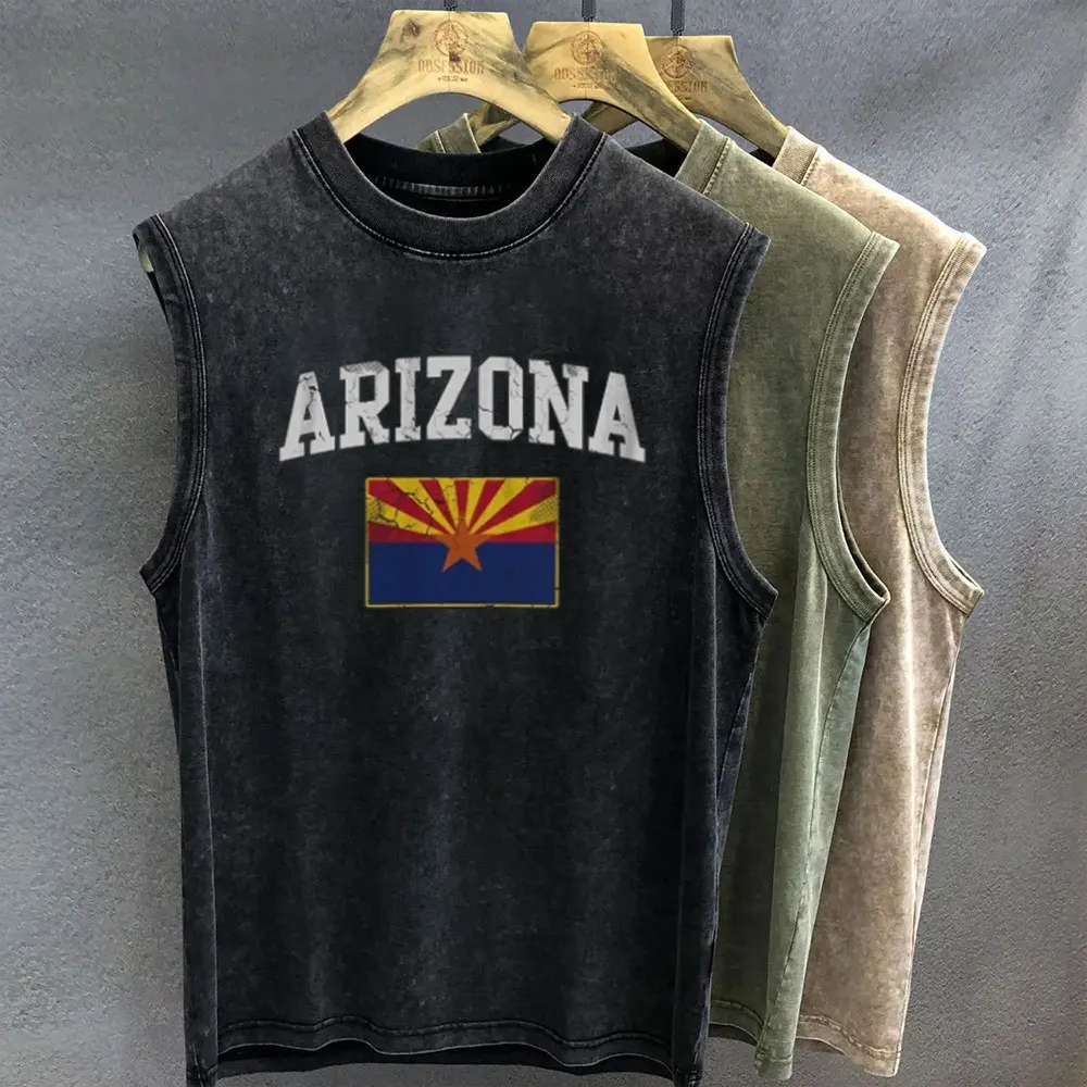 Oversized T Shirt for Men Vintage Wash Brazilian Graphic Print Tank Top Sleeveless Vest Woman Gym Y2k Clothes Streetwear Summer - Image 3
