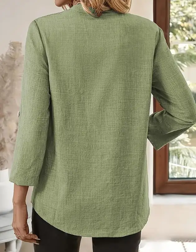 Solid Casual Loose Blouses For Women Fashion 2025 Autumn Vintage Women's Oversized Shirts And Blouses Elegant Youth Female Tops - Image 18