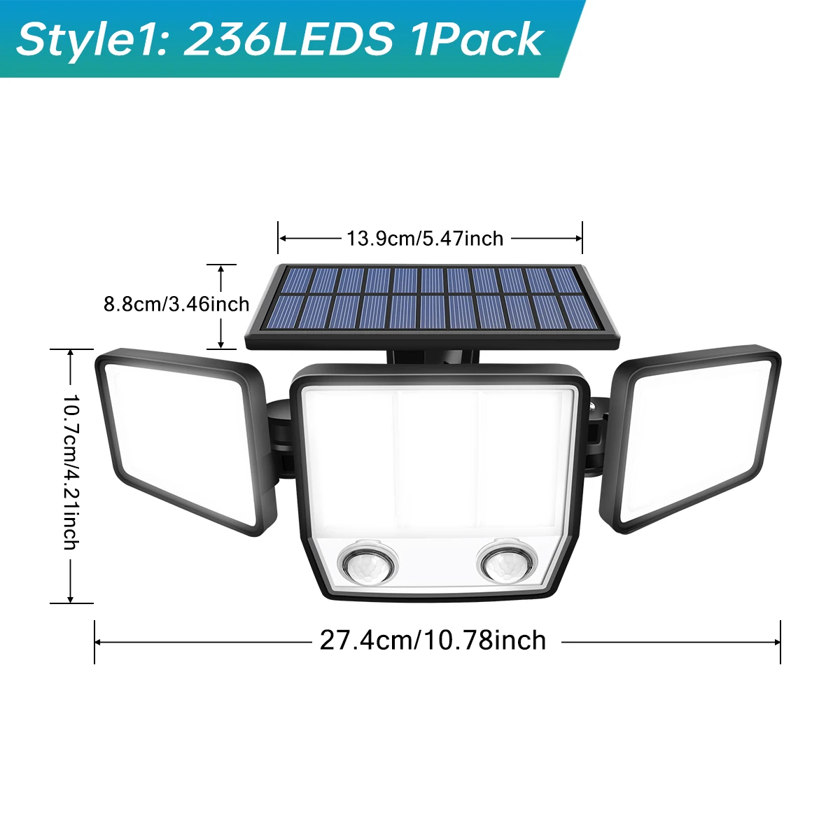 3000LM Solar Light With Dual PIR Motion Detector 3 Lighting Modes 270° Illumination IP65 Waterproof Security Garde Flood Lights - Image 7