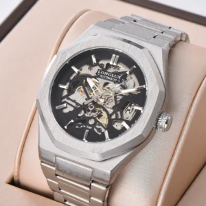 LONGLUX Men Automatic Watch Special Tough Guy Waterproof Skeleton Mechanical Watches Trend Alien Stainless Steel Gift Watch
