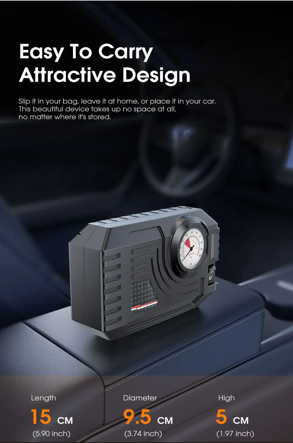 CARSUN Mini Air Pump Tire Inflator Car Electric Mini 20L/Min Portable Air Compressor For Car Motorcycles Bicycle Inflatable - Image 14