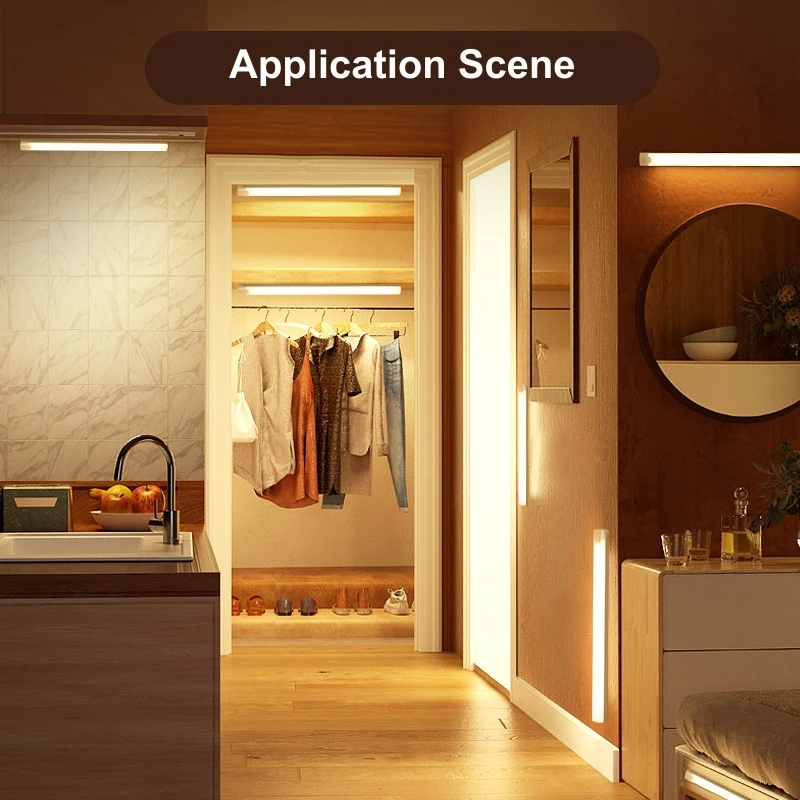 Wireless USB Rechargeable Motion Sensor LED Bar Light Induction Night Light Portable Cordless Magnetic Cabinet Lamp for Kitchen - Image 16