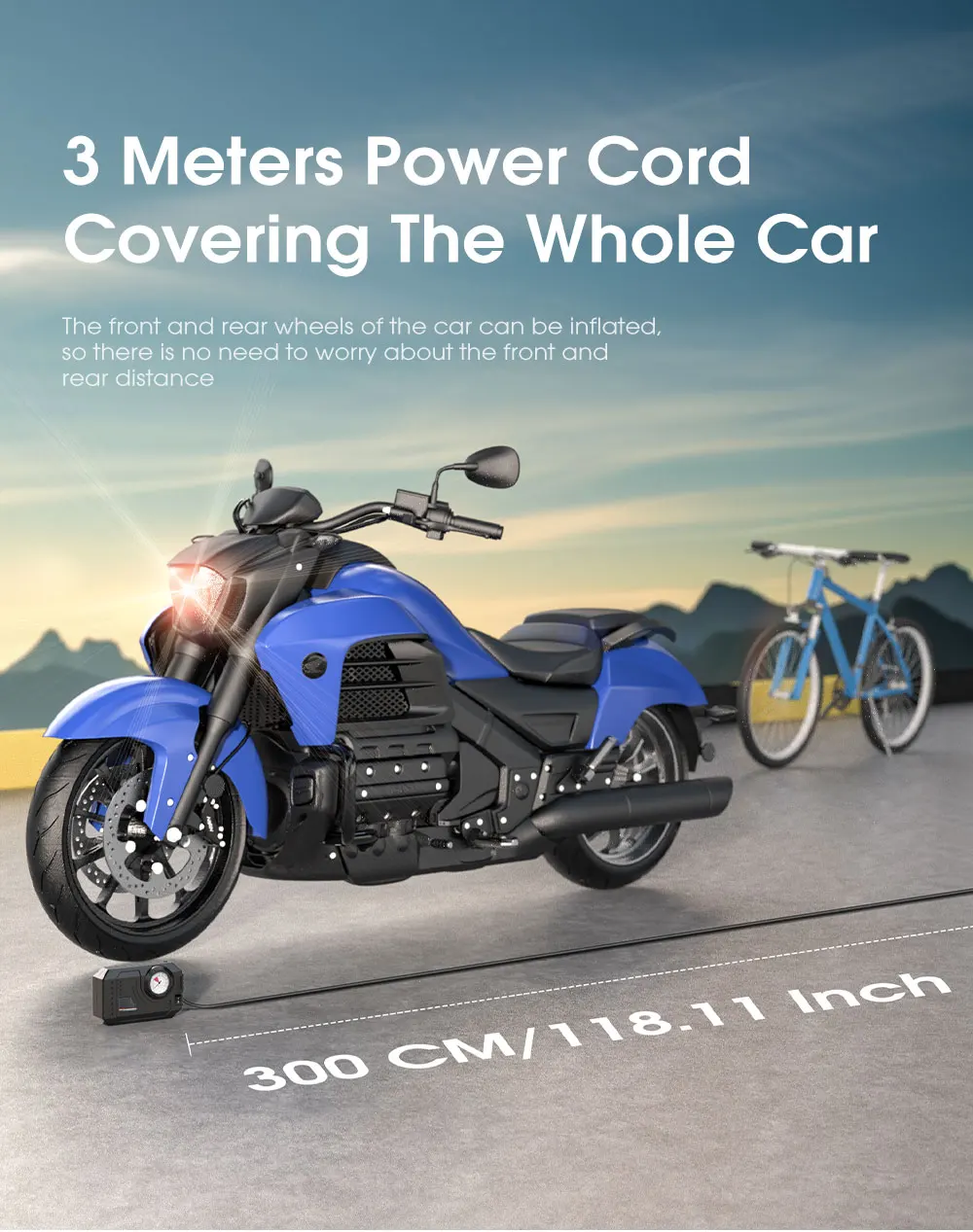 CARSUN Mini Air Pump Tire Inflator Car Electric Mini 20L/Min Portable Air Compressor For Car Motorcycles Bicycle Inflatable - Image 12