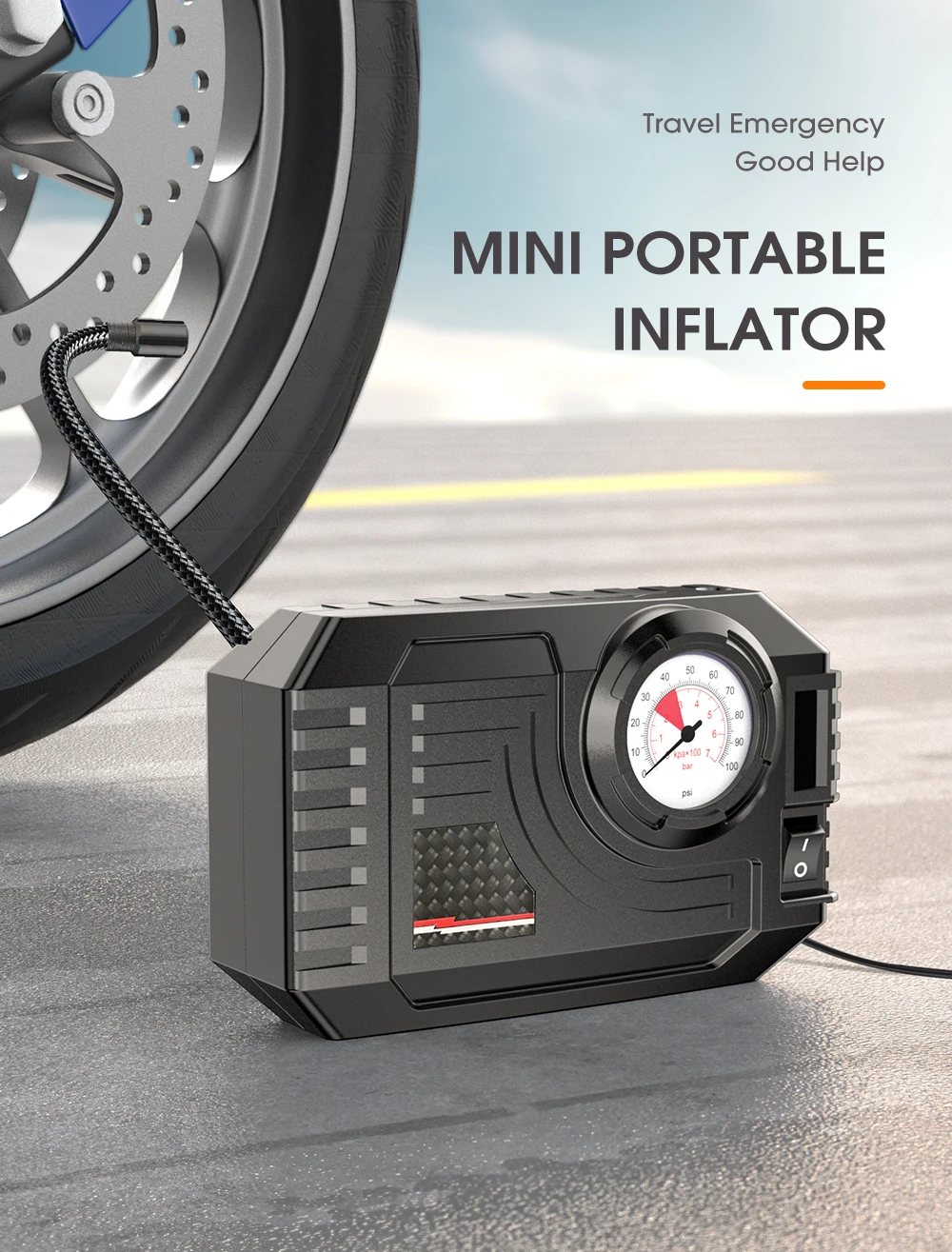 CARSUN Mini Air Pump Tire Inflator Car Electric Mini 20L/Min Portable Air Compressor For Car Motorcycles Bicycle Inflatable - Image 8