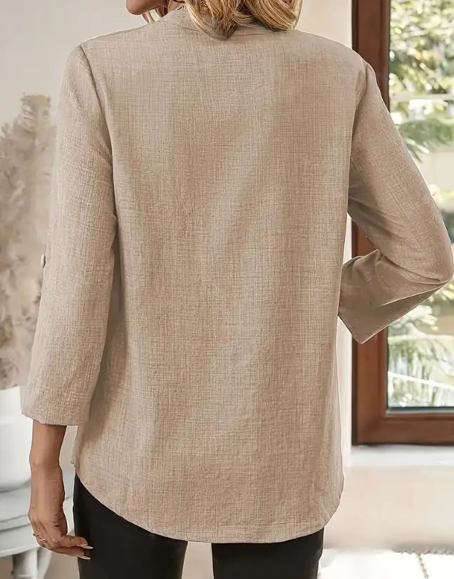 Solid Casual Loose Blouses For Women Fashion 2025 Autumn Vintage Women's Oversized Shirts And Blouses Elegant Youth Female Tops - Image 19