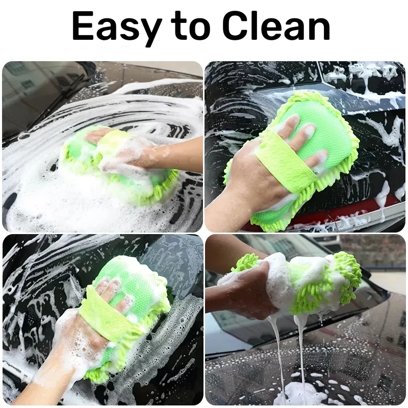 Microfiber Car Washer Sponge Cleaning Car Care Detailing Brushes Washing Towel Auto Gloves Styling Accessories - Image 6