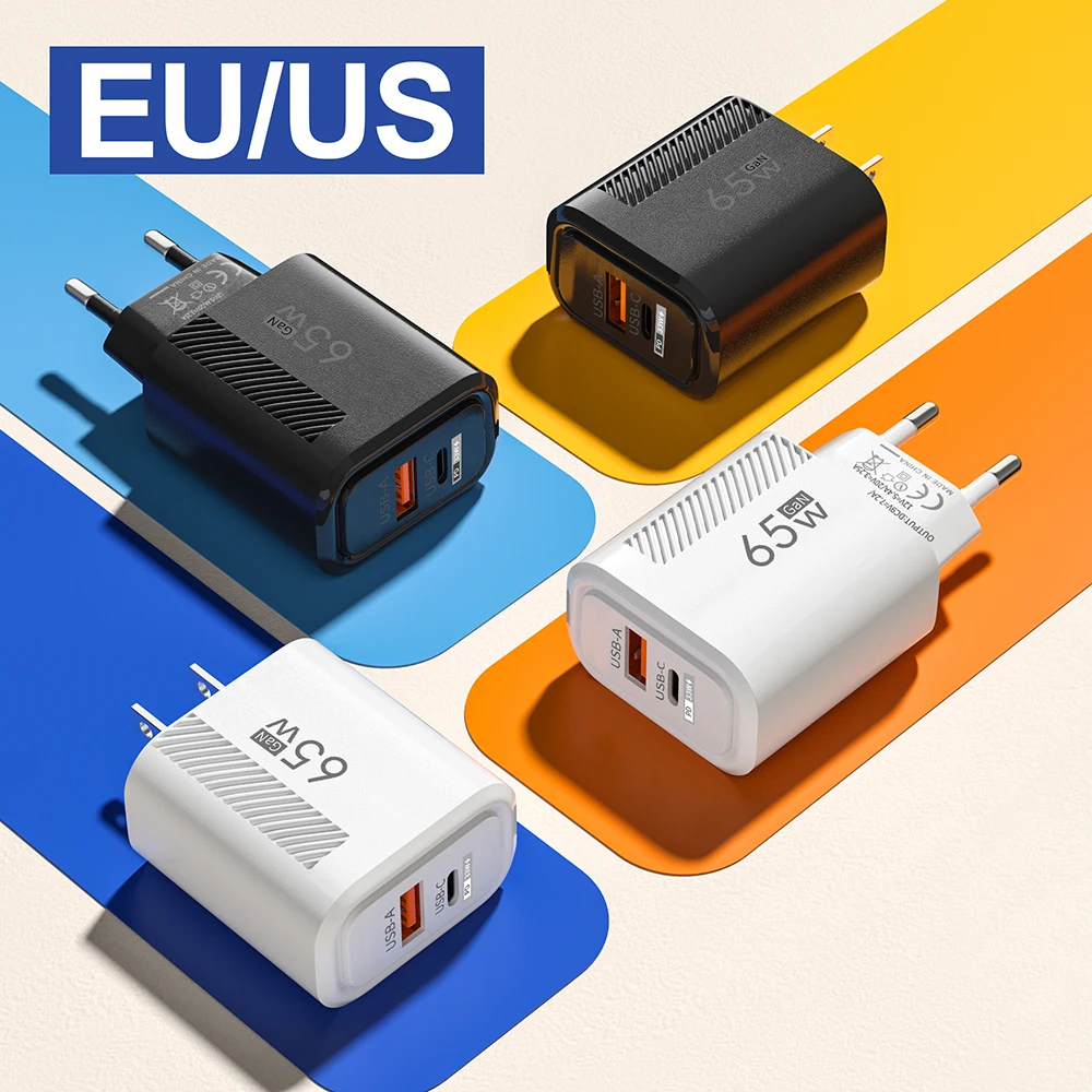 65W GaN Fast Charging USB Type C Charger US EU Plug PD 3.0 Quick Charge Travel Wall Charger For Phone Adapter For iPhone Samsung - Image 3