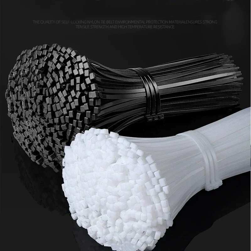 1000/100Pcs Nylon Cable Ties Self-locking Cord Ties Straps Adjustable Cables Fastening Loop Home Office Wire Zip Ties Wholesale - Image 2