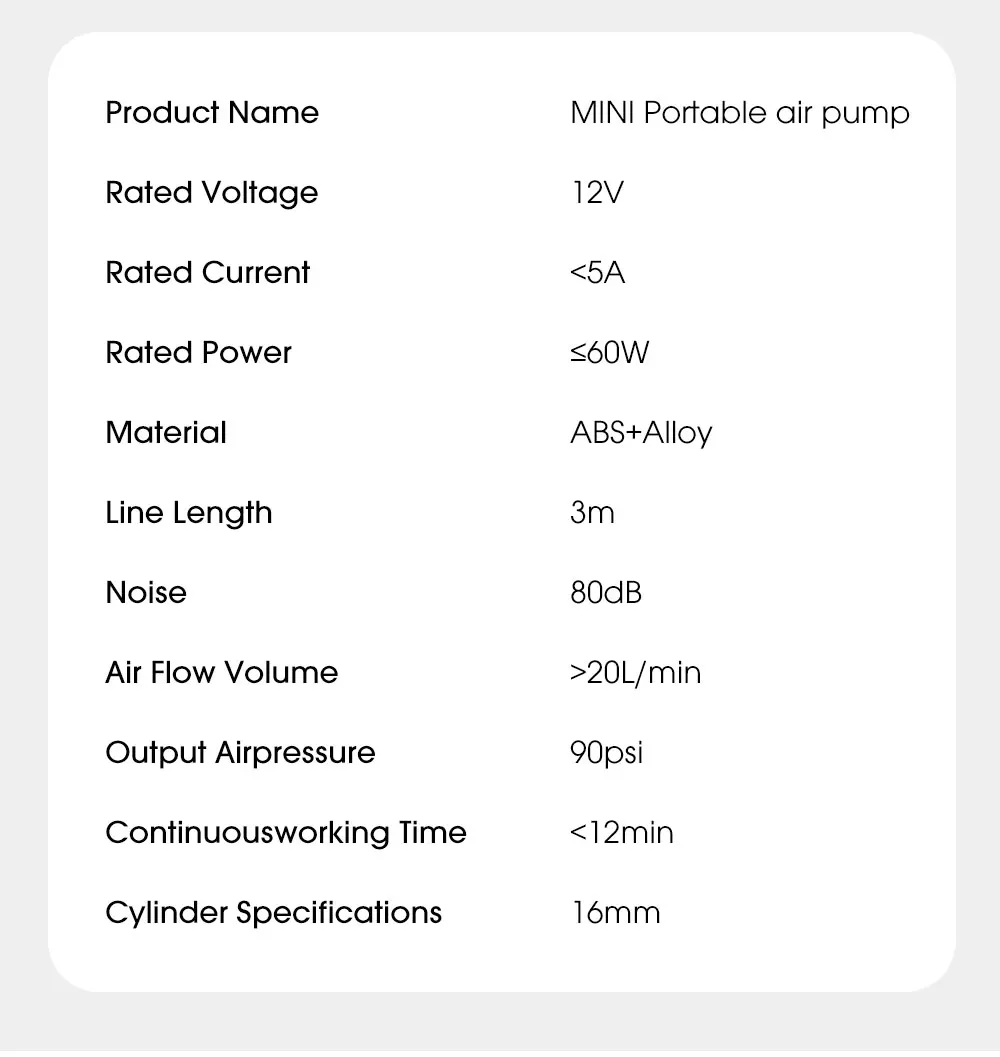 CARSUN Mini Air Pump Tire Inflator Car Electric Mini 20L/Min Portable Air Compressor For Car Motorcycles Bicycle Inflatable - Image 17