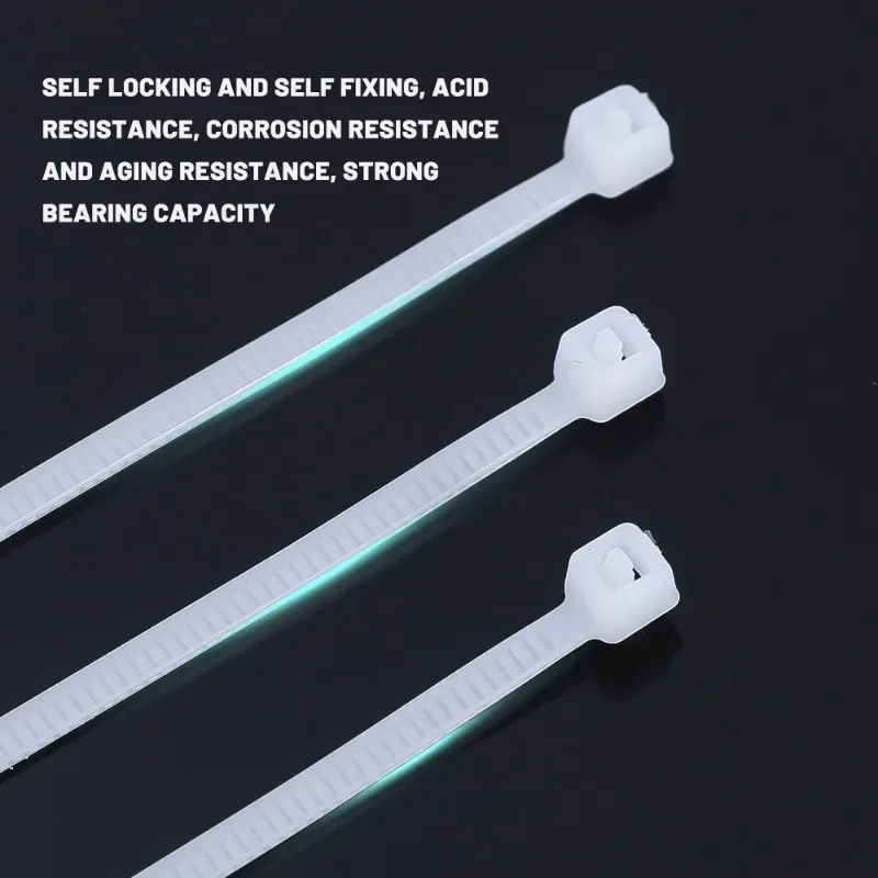 1000/100Pcs Nylon Cable Ties Self-locking Cord Ties Straps Adjustable Cables Fastening Loop Home Office Wire Zip Ties Wholesale - Image 20