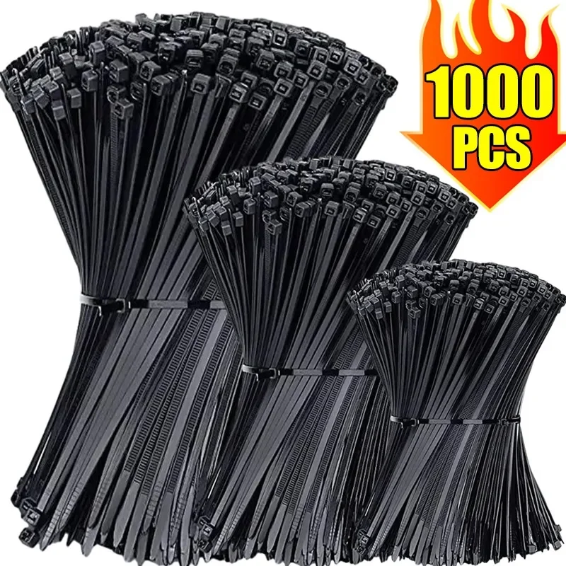 1000/100Pcs Nylon Cable Ties Self-locking Cord Ties Straps Adjustable Cables Fastening Loop Home Office Wire Zip Ties Wholesale - Image 13
