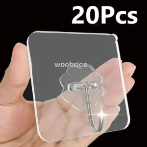 Transparent Strong Self-adhesive Wall Hook Coat Key Rack Holder Hanging Towel Holder Hooks Organizer Bathroom Accessories