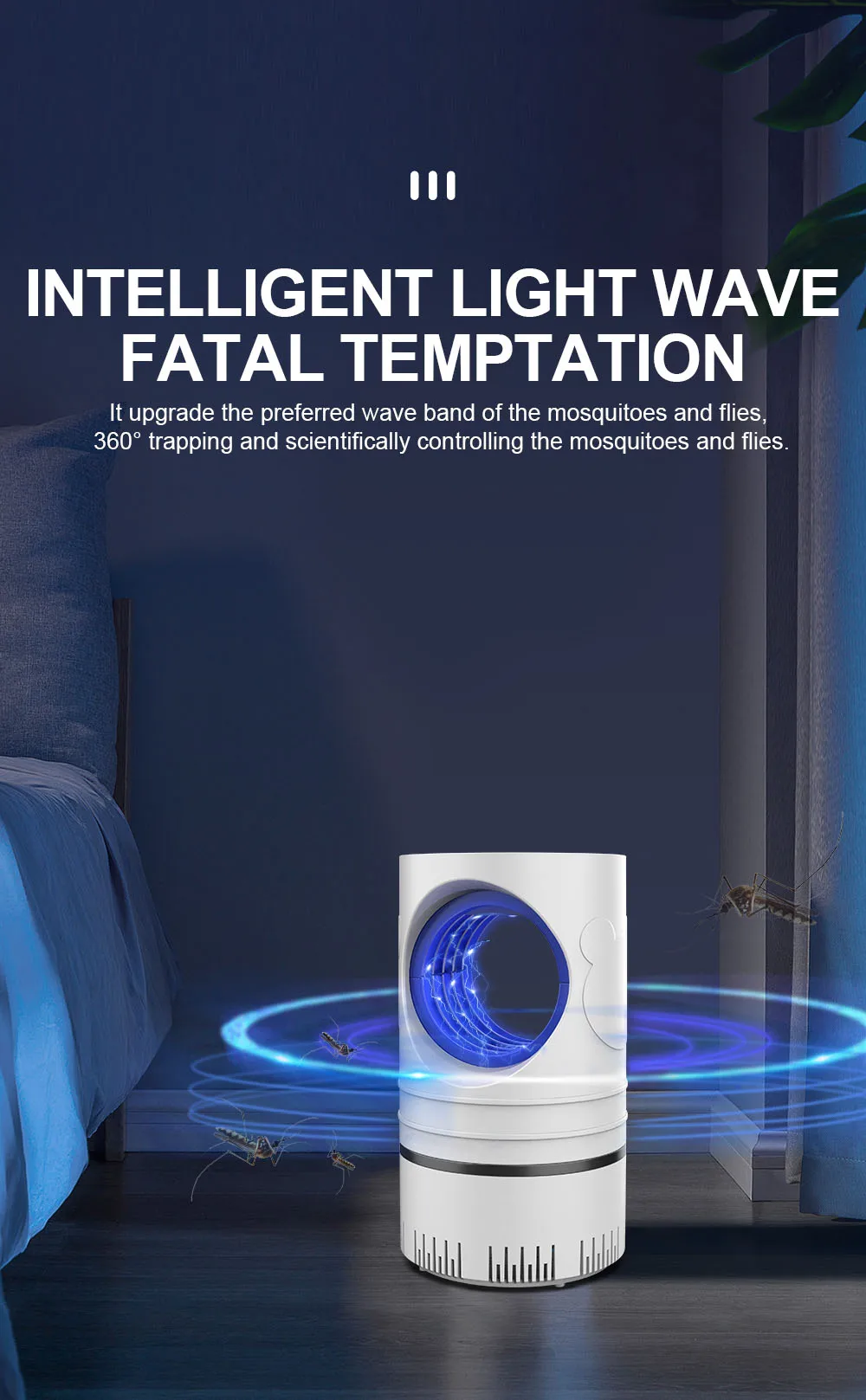 1 PC Electric Fly Bug Mosquito Insect Killer LED Light Trap Control Lamp Small Pest with USB Power Supply and Adapter - Image 14