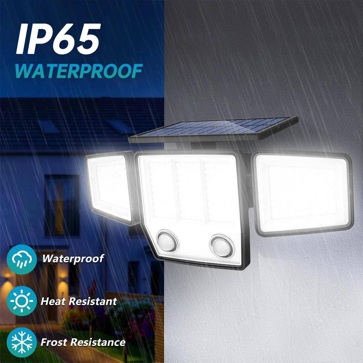 3000LM Solar Light With Dual PIR Motion Detector 3 Lighting Modes 270° Illumination IP65 Waterproof Security Garde Flood Lights - Image 6