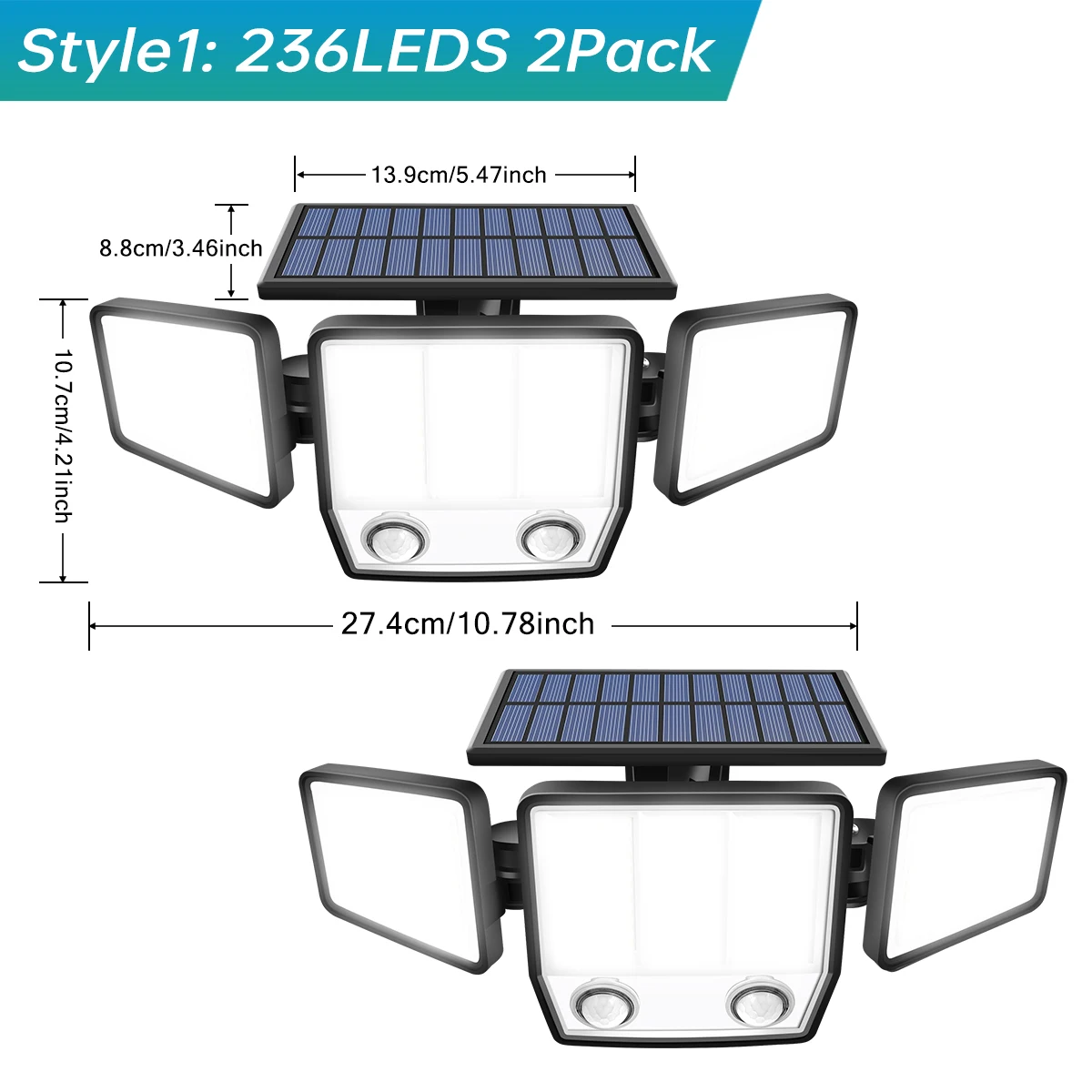 3000LM Solar Light With Dual PIR Motion Detector 3 Lighting Modes 270° Illumination IP65 Waterproof Security Garde Flood Lights - Image 8