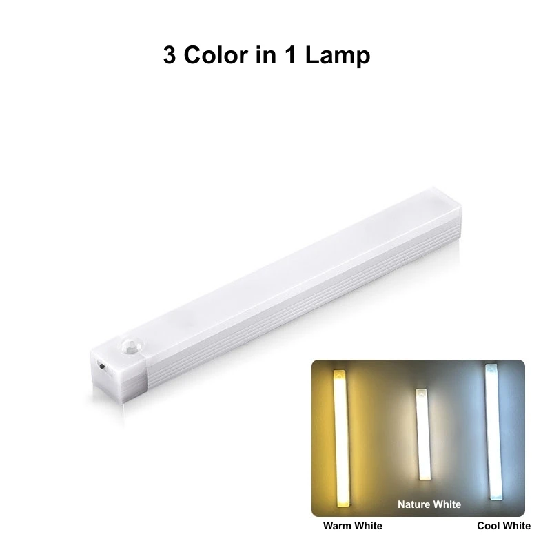 Wireless USB Rechargeable Motion Sensor LED Bar Light Induction Night Light Portable Cordless Magnetic Cabinet Lamp for Kitchen - Image 7