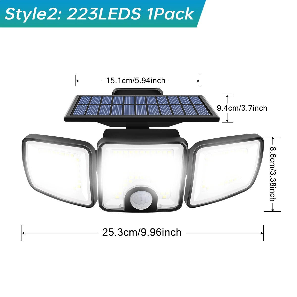 3000LM Solar Light With Dual PIR Motion Detector 3 Lighting Modes 270° Illumination IP65 Waterproof Security Garde Flood Lights - Image 9