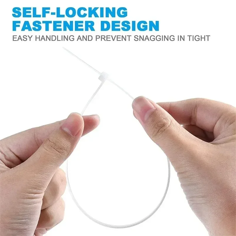 1000/100Pcs Nylon Cable Ties Self-locking Cord Ties Straps Adjustable Cables Fastening Loop Home Office Wire Zip Ties Wholesale - Image 21