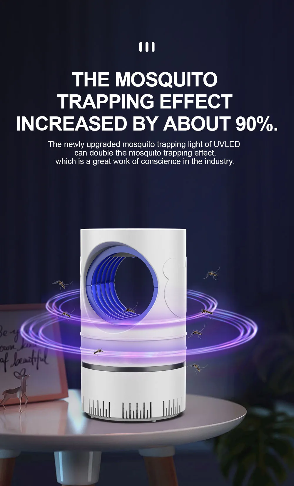 1 PC Electric Fly Bug Mosquito Insect Killer LED Light Trap Control Lamp Small Pest with USB Power Supply and Adapter - Image 11