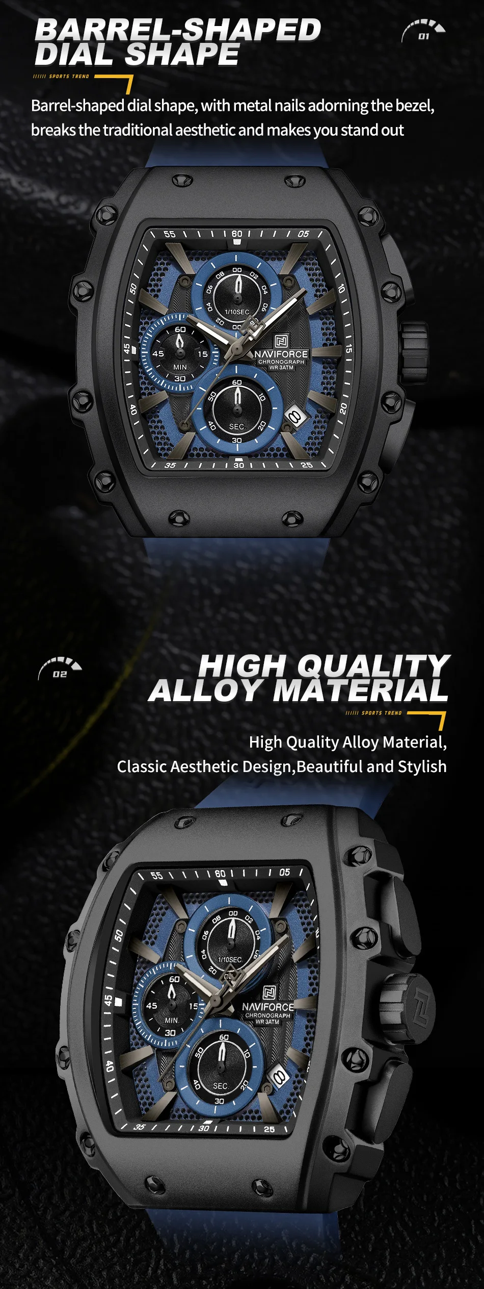 NAVIFORCE Fashionable 2025 Watches for Men Multifunctional 30M Waterproof Sports Quartz Silicone Strap Luxury Clock Reloj Hombre - Image 29