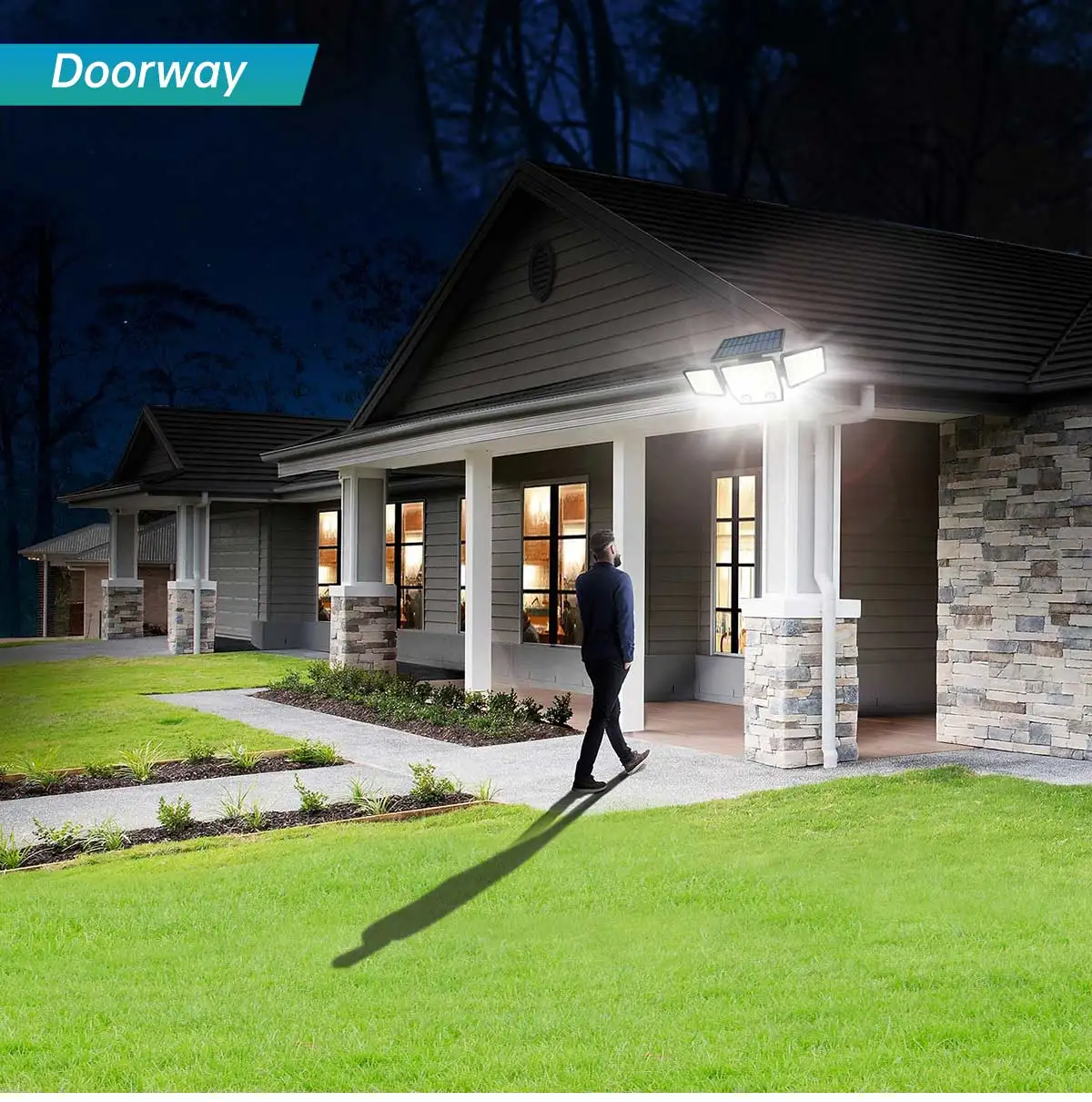 3000LM Solar Light With Dual PIR Motion Detector 3 Lighting Modes 270° Illumination IP65 Waterproof Security Garde Flood Lights - Image 21