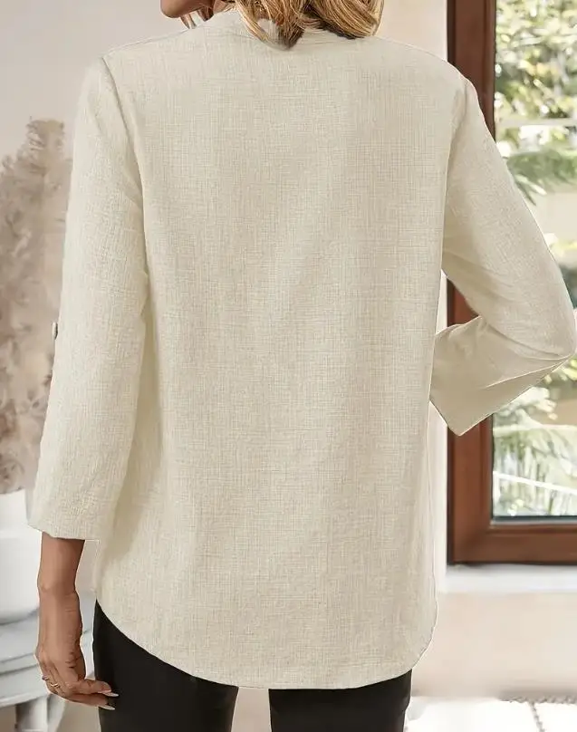 Solid Casual Loose Blouses For Women Fashion 2025 Autumn Vintage Women's Oversized Shirts And Blouses Elegant Youth Female Tops - Image 16