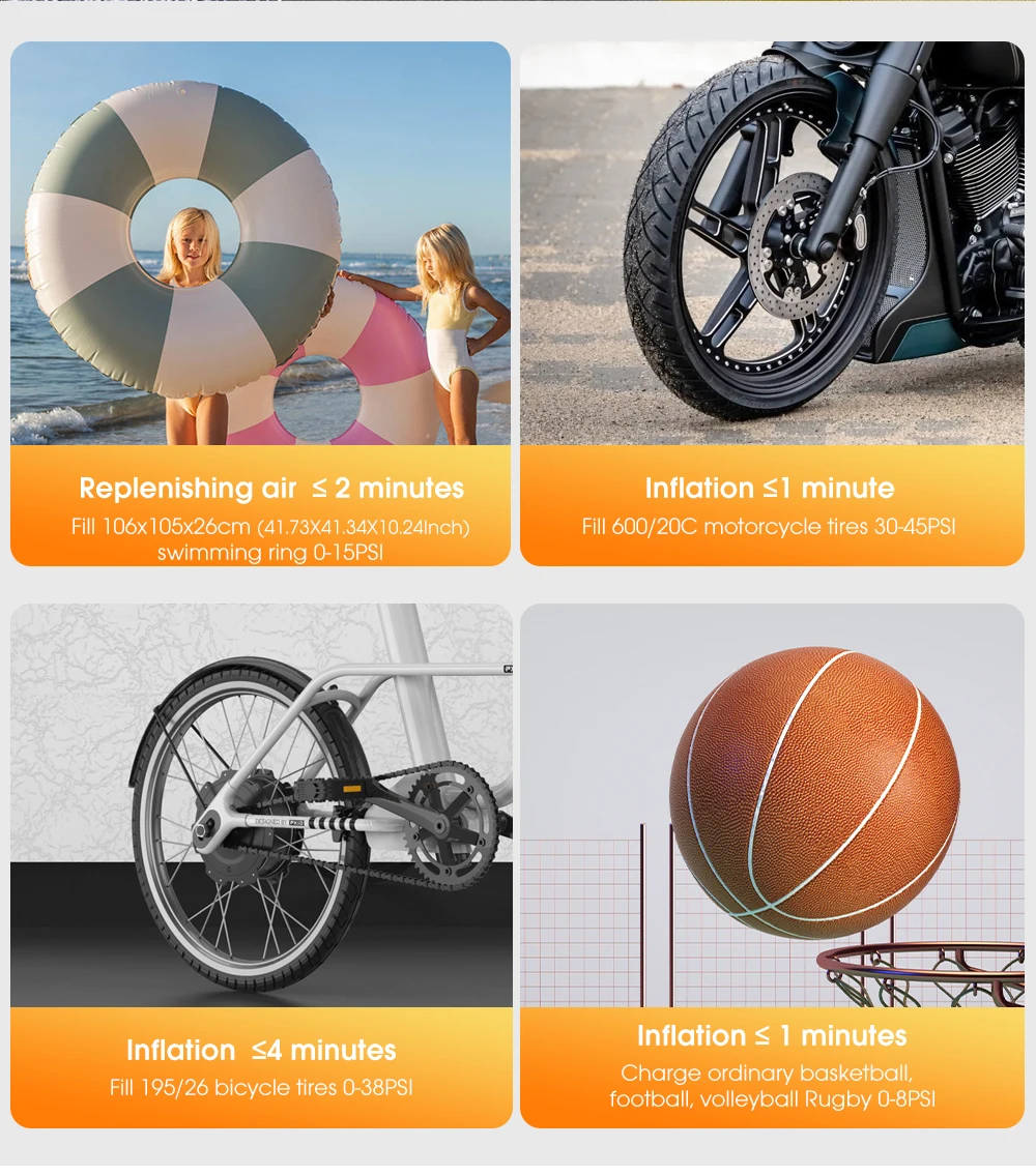 CARSUN Mini Air Pump Tire Inflator Car Electric Mini 20L/Min Portable Air Compressor For Car Motorcycles Bicycle Inflatable - Image 10